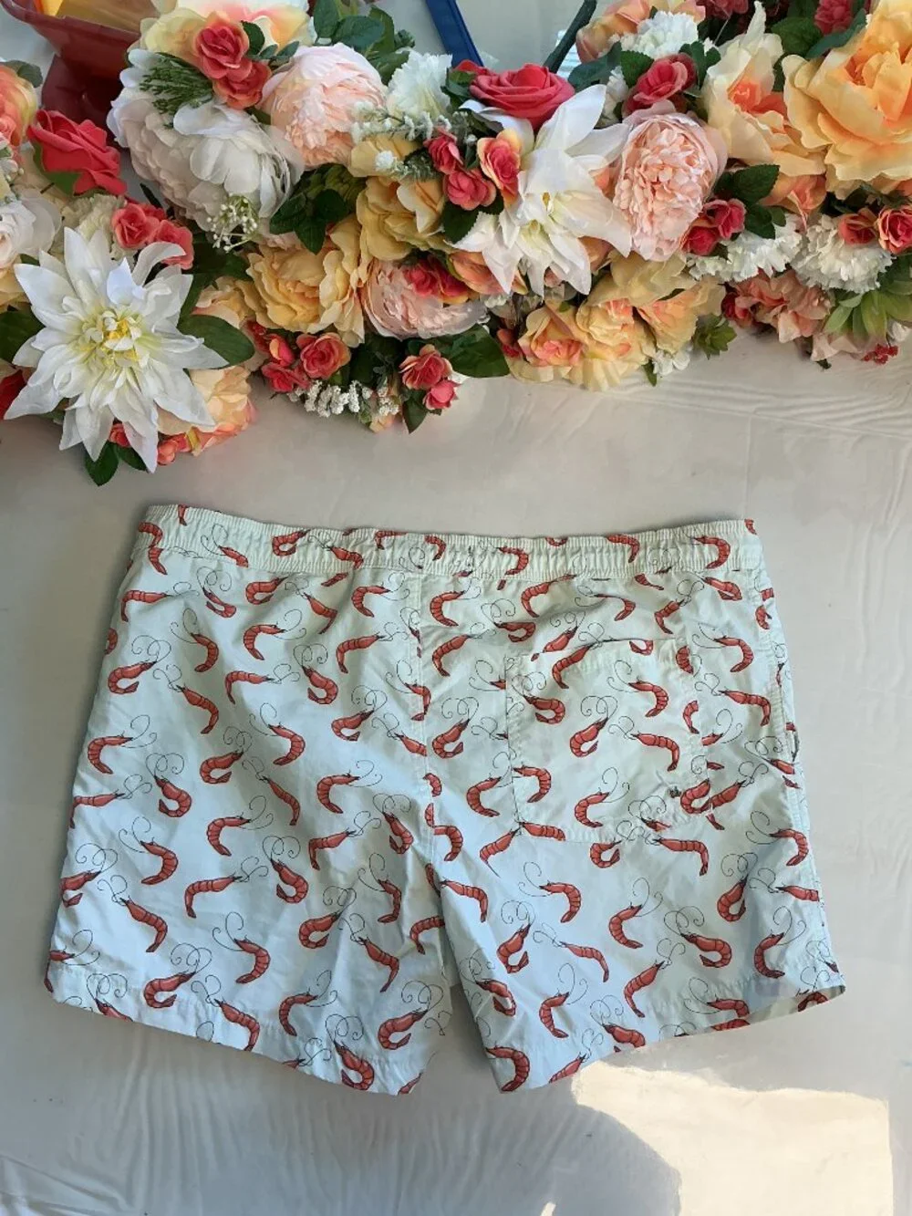 Pull&Bear STWD Lobster Print Men’s Swim Trunks Size Large